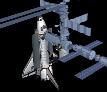 ISS whrend STS-102 mit Leonardo MPLM